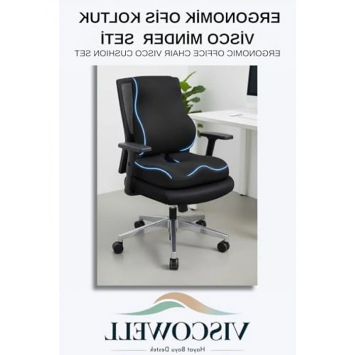 Sırt Bel Destek Minderi ve Visco Oturma Minderi Seti - Rahat Kullanım İçin