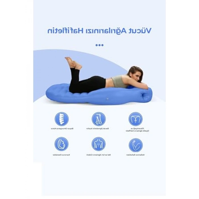 Şişme Hale Yatağı - Elektrikli Pompa ile Hızlı Şişirme, Mavi Renk