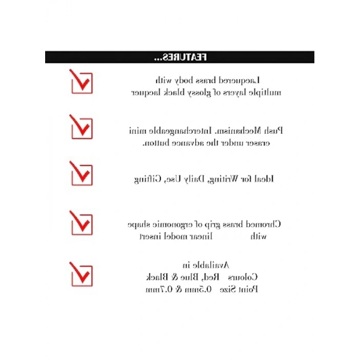 Siyah 0.5 mm Mekanik Kurşun Kalem - Paslanmaz Çelik Gövde