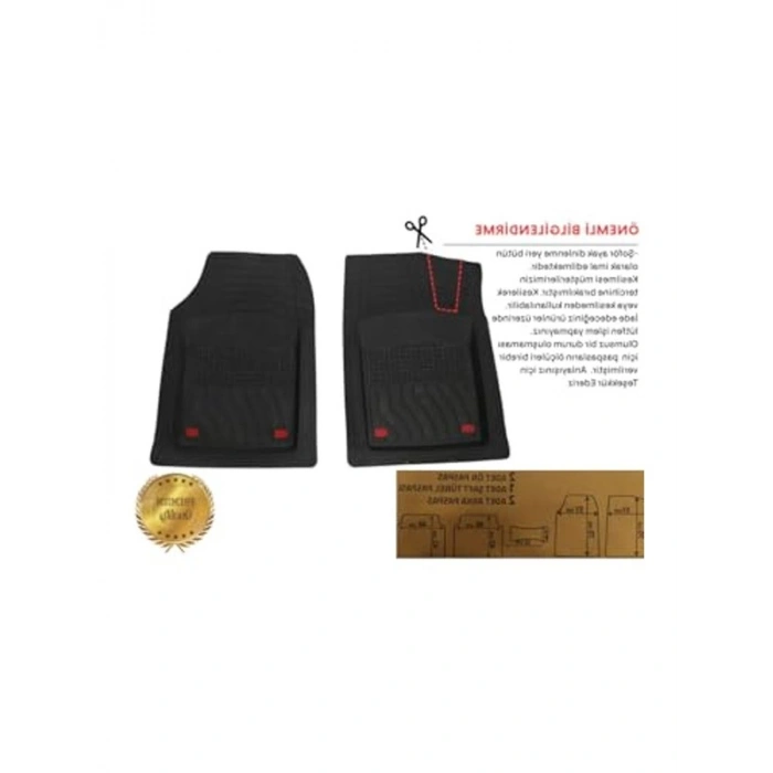 Siyah 3D Havuzlu 5 Parça Oto Paspas Seti