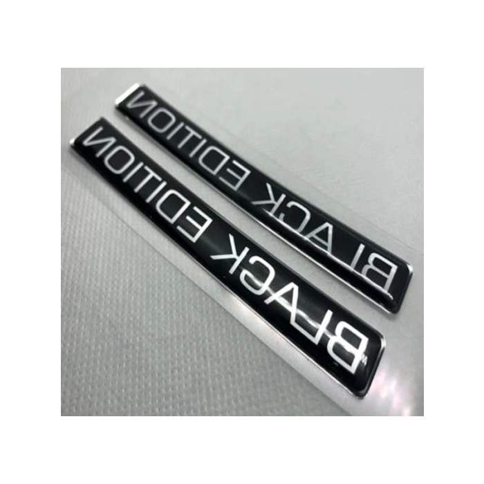 Siyah 3D Logo Sticker Seti, 2 Adet ile Kendi Tasarımlarınızı Yaratın