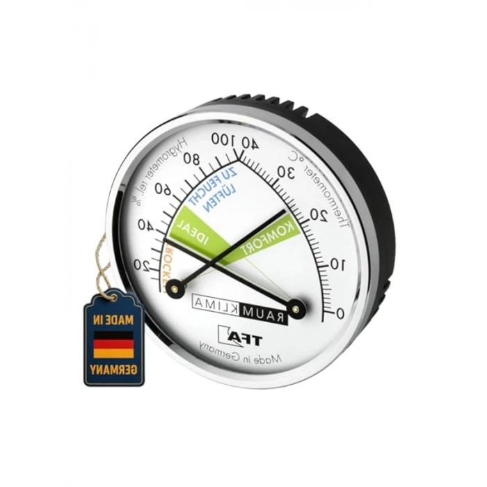 Siyah 45.2024 Analog Termometre ve Higrometre ile Sıcaklık Kontrolü