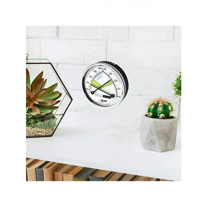 Siyah 45.2024 Analog Termometre ve Higrometre ile Sıcaklık Kontrolü