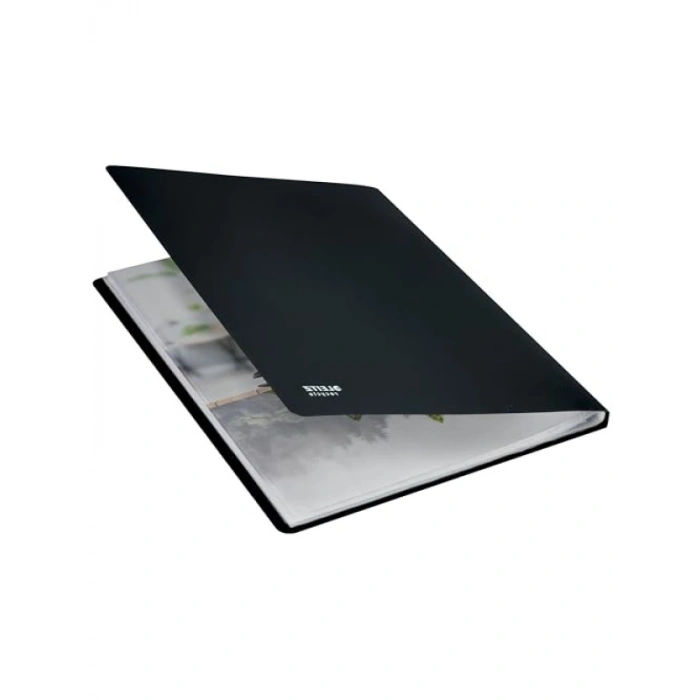 Siyah A4 Sunum Dosyası, 40 Şeffaf Cep