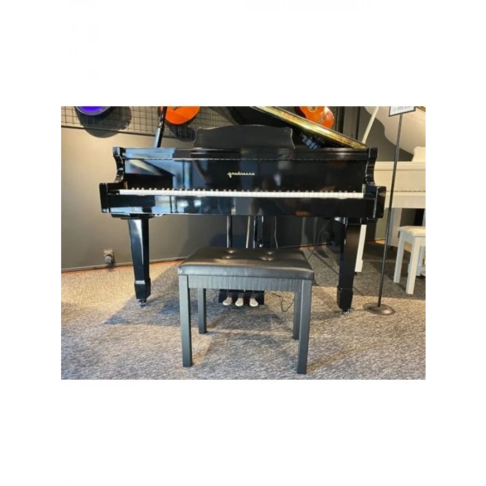 Siyah Ahşap Piyano Taburesi, Şık Tasarım ve Konfor