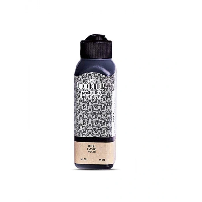 Siyah Akrilik Boya, 140ml, Yaratıcı Sanat Projeleri İçin