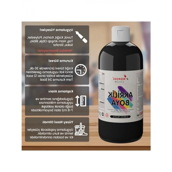 Siyah Akrilik Boya - 500gr