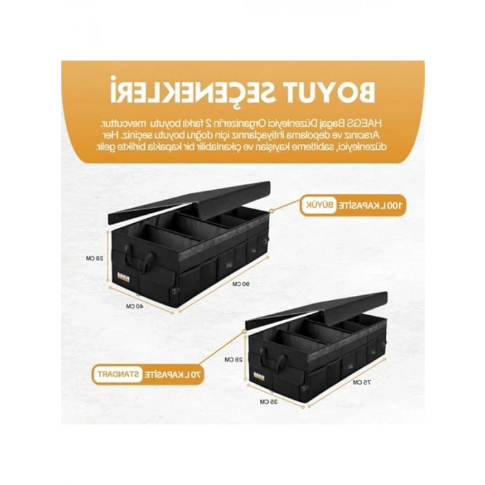 Siyah Bagaj Düzenleyici, Soğutucu Çantalı, Katlanabilir