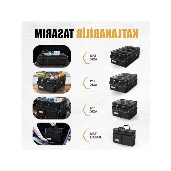 Siyah Bagaj Düzenleyici, Soğutucu Çantalı, Katlanabilir