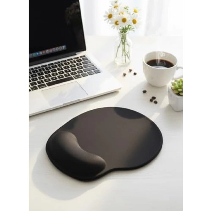 Siyah Bilek Destekli Ergonomik Mouse Pad