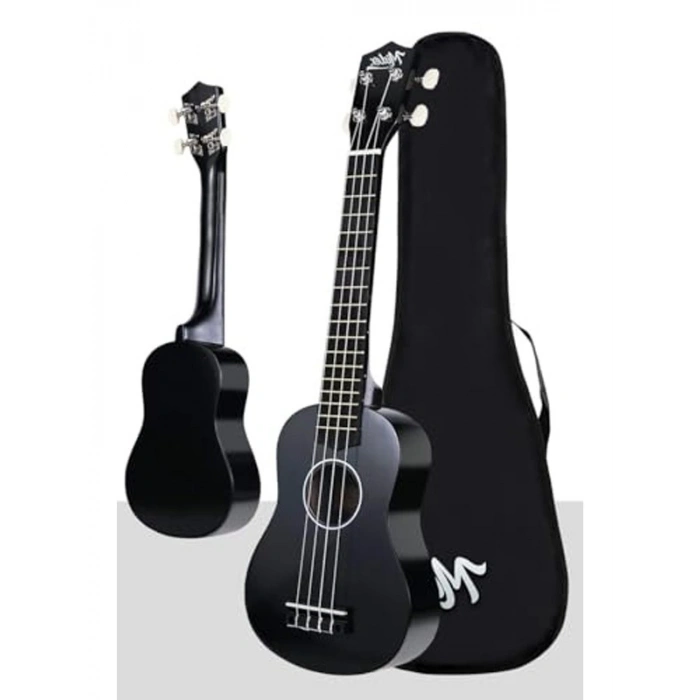 Siyah Concert Ukulele, Tuner ve Çanta ile Birlikte