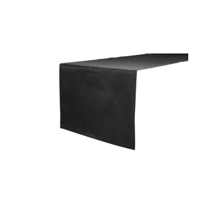 Siyah Düz Runner 45x150 cm - Şık Masa Dekorasyonu