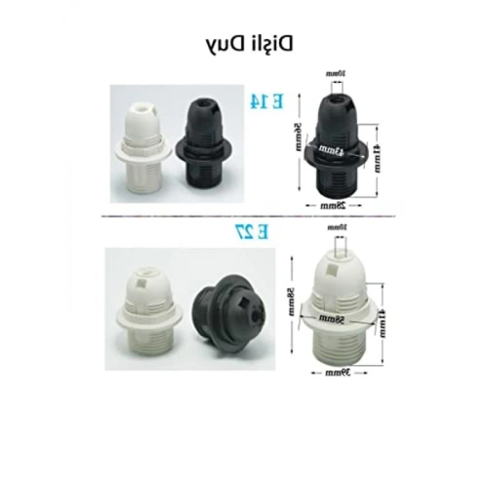 Siyah E27 Dişli Duy