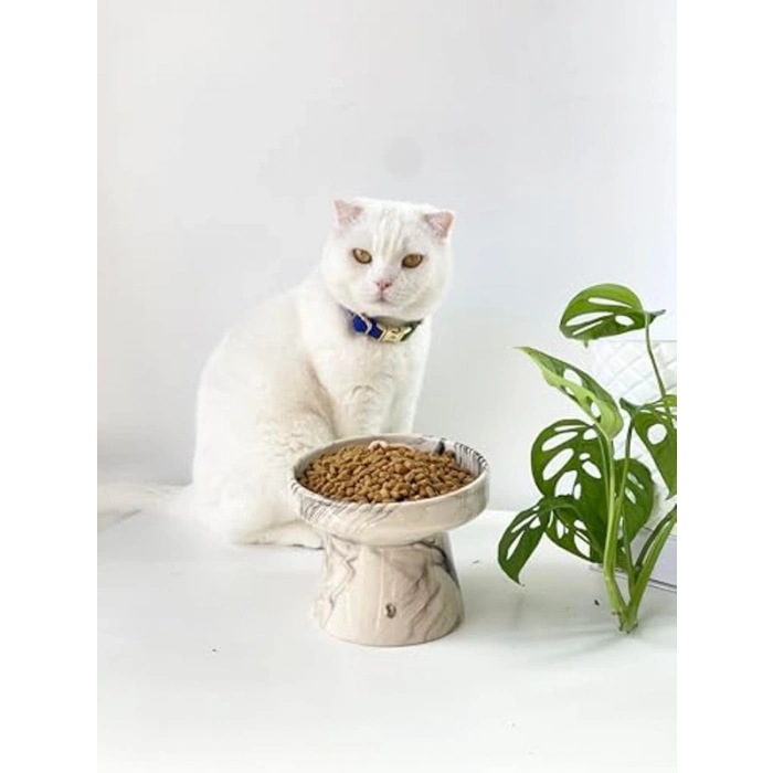 Siyah Ebru Desenli Seramik Mama ve Su Kabı