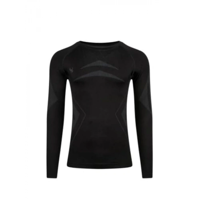 Siyah/Gri Renk Seamless Baselayer Üst - Yüksek Performans