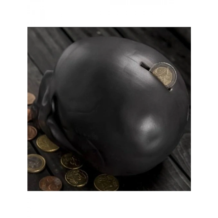 Siyah Kafatası Kumbara, 17.3 x 12 x 12.5 cm