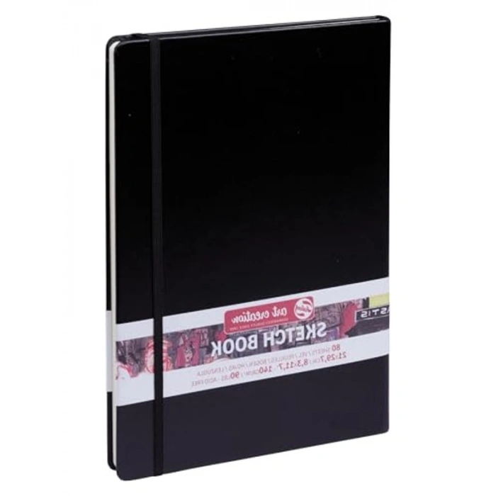 Siyah Kapaklı Sketch Book, 80 Sayfa ve 21x29.7 cm Boyutunda