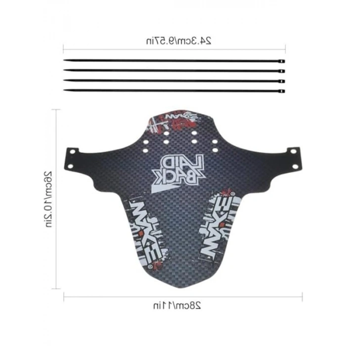 Siyah Kırmızı Çamurluk Seti, 4 Adet Kelepçe Hediyeli