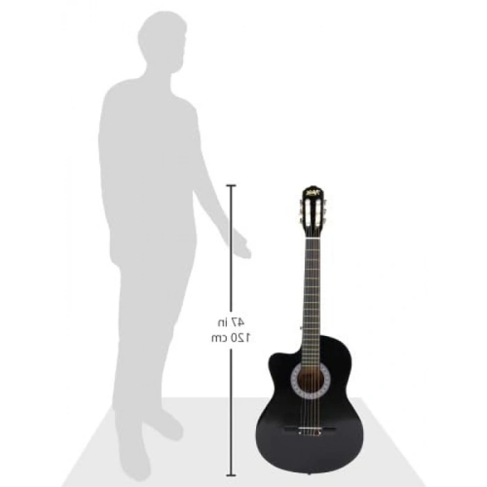 Siyah Klasik Gitar 4/4, Sap Ayarlı, Full Set