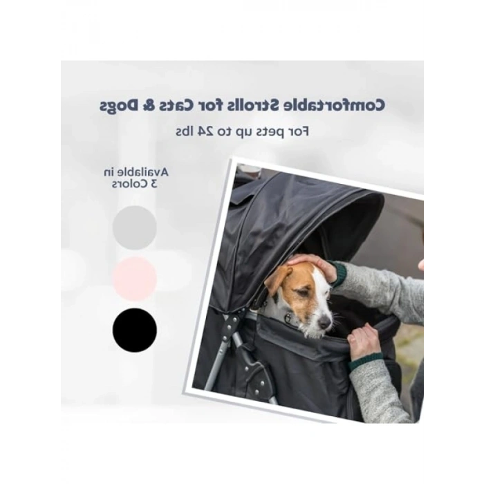 Siyah Köpek ve Kedi Arabası - 47x100x80 cm