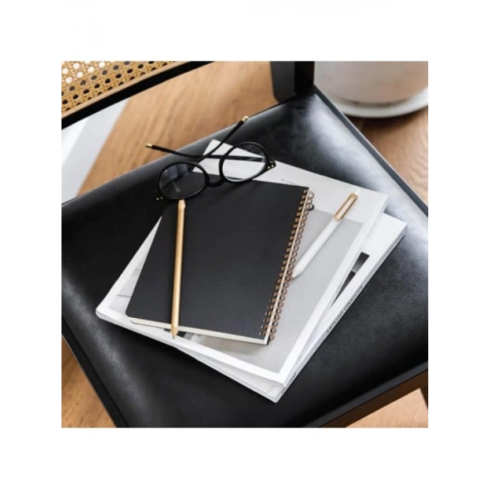 Siyah Kraft Karton Kapaklı 70 Yaprak Düz Çizgisiz Not Defteri