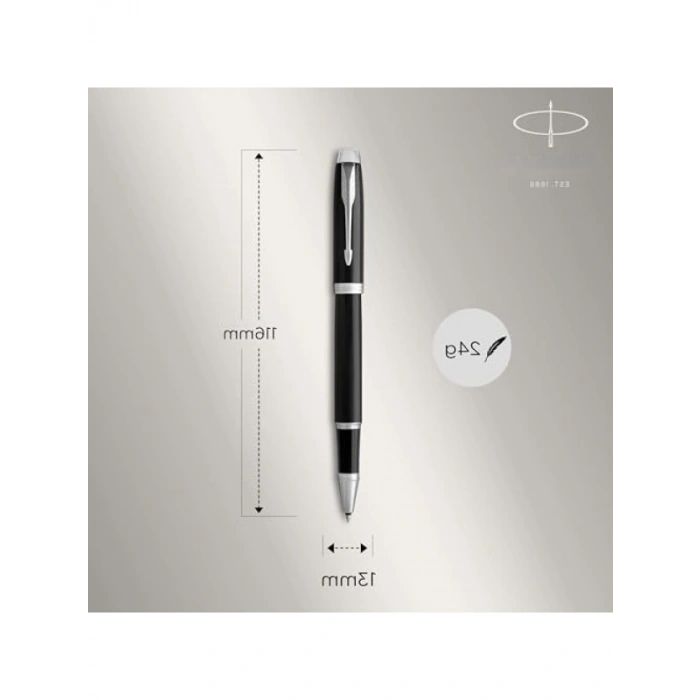 Siyah Krom Tasarımlı İnce Uçlu Roller Kalem