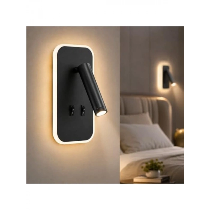 Siyah LED Duvar Apliği, 13W Gün Işığı Aydınlatma ile Modern Tasarım