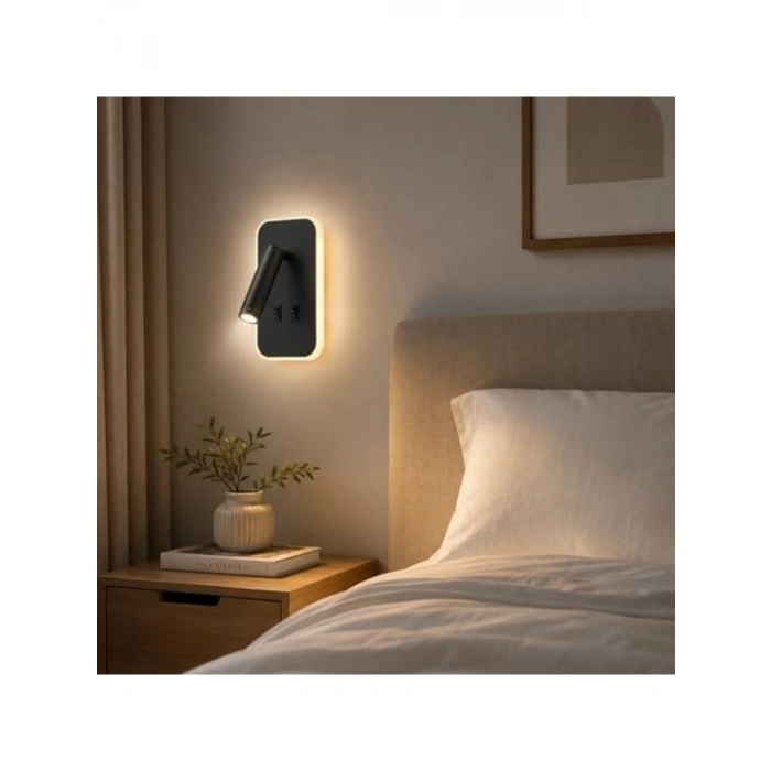 Siyah LED Duvar Apliği, 13W Gün Işığı Aydınlatma ile Modern Tasarım