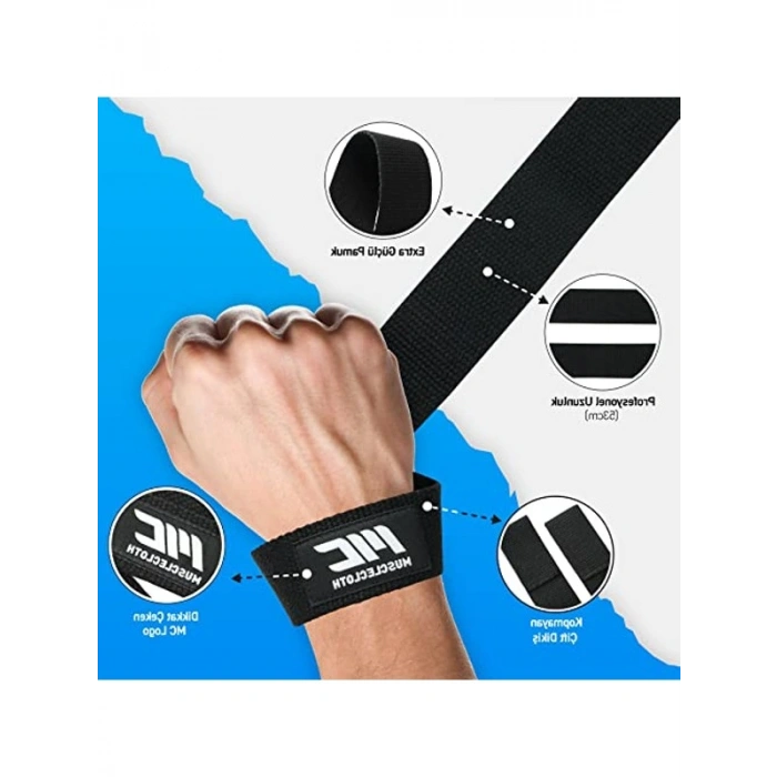 Siyah Lifting Strap, Güçlü Destek İçin Tasarlandı
