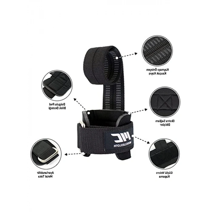Siyah Lifting Straps, Güçlü ve Dayanıklı