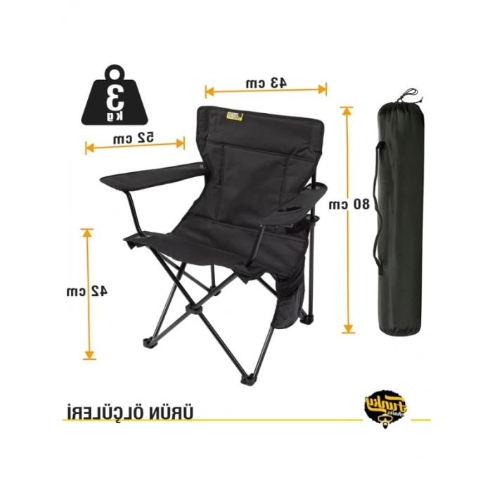 Siyah Lüks Kamp Sandalyesi