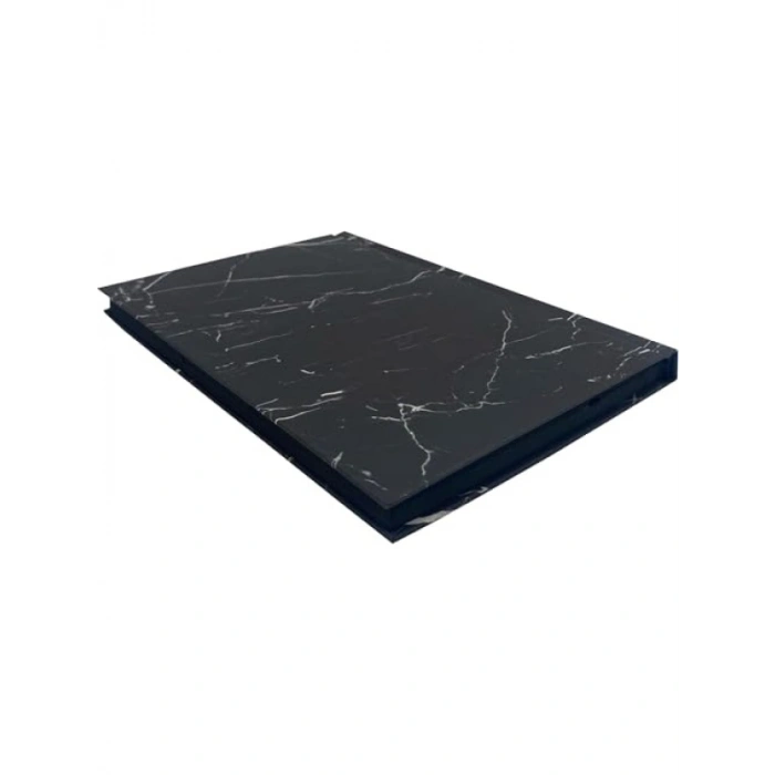 Siyah Mermer Desenli Çizgisiz Defter