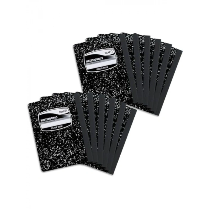 Siyah Mermer Kapaklı Kompozisyon Defteri, 100 Sayfa