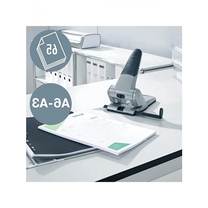 Siyah Metal Delgeç - 65 Sayfa Kapasite, Ayar Çubuğu ile