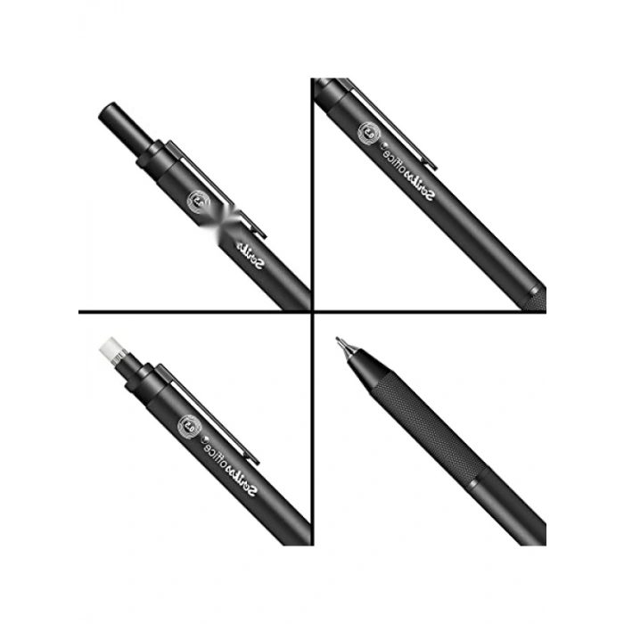 Siyah Metal Gövde Twist Kalem, 0.5mm Yazım Ucu