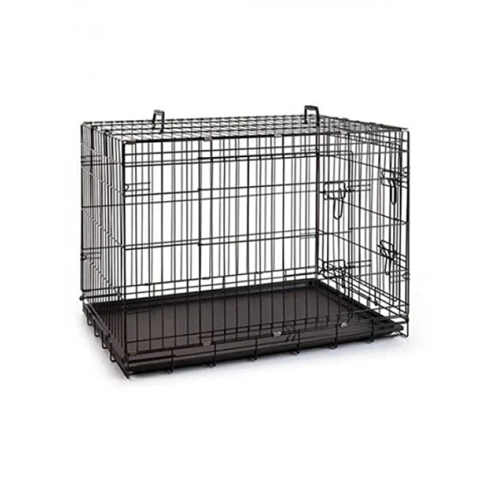 Siyah Metal Köpek Kafesi 91x61x66 cm
