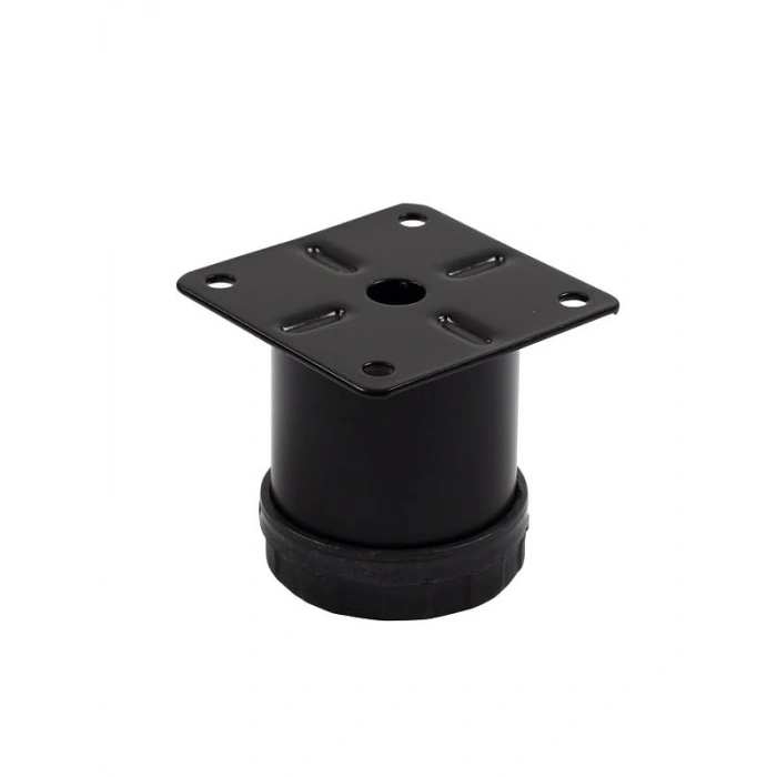 Siyah Metal Mobilya Ayağı, 42mm Çapında, 5cm Yükseklikte, 4 Adet Set