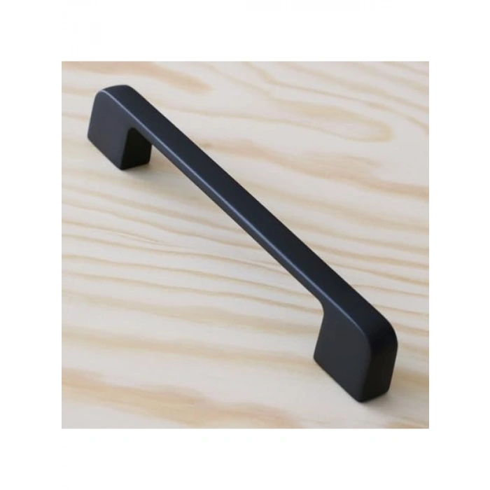 Siyah Metal Mutfak Dolabı Çekmece Kolu - 160 mm Uzunluk