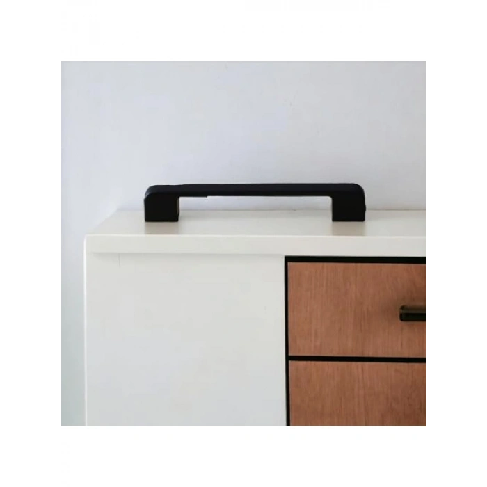 Siyah Metal Mutfak Dolabı Çekmece Kolu - 160 mm Uzunluk