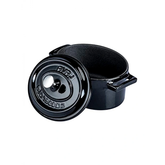 Siyah Metal Oval Mini Tencere, Kullanışlı ve Şık