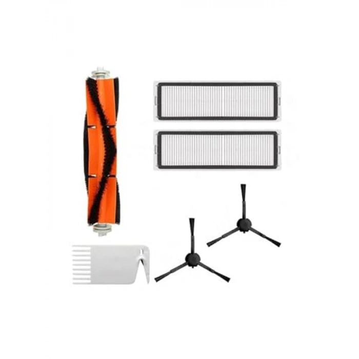 Siyah Mi Vacuum Mop 1c 2 in 1-Vacuum Mop Pro 2+3D (DİKKAT: KAMERALI-PLUS GLOBAL)-Vacuum Mop 2 Ultra Uyumlu Hepa Filtre,Fırça Yedek Parça Seti-6 Parça