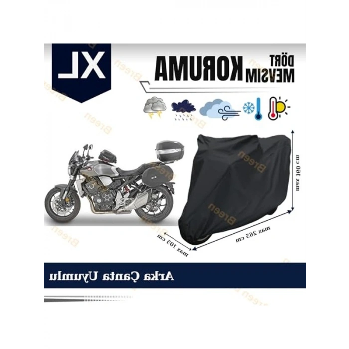 Siyah Motor Örtüsü, 2.20m-2.65m Arası Uzunluk için Uyumlu