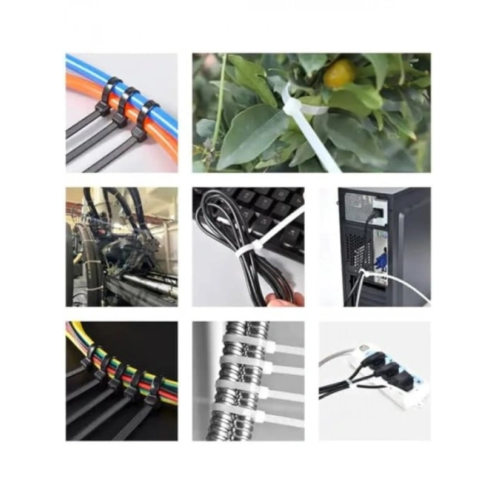 Siyah Plastik Kablo Bağı - 4.8x300mm (100 Adet)