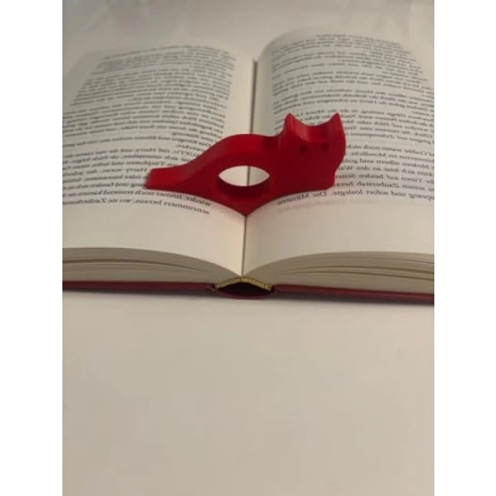 Siyah Plastik Kedi Şekilli Kitap Tutucu Seti, 4lü Okuma Aksesuarı