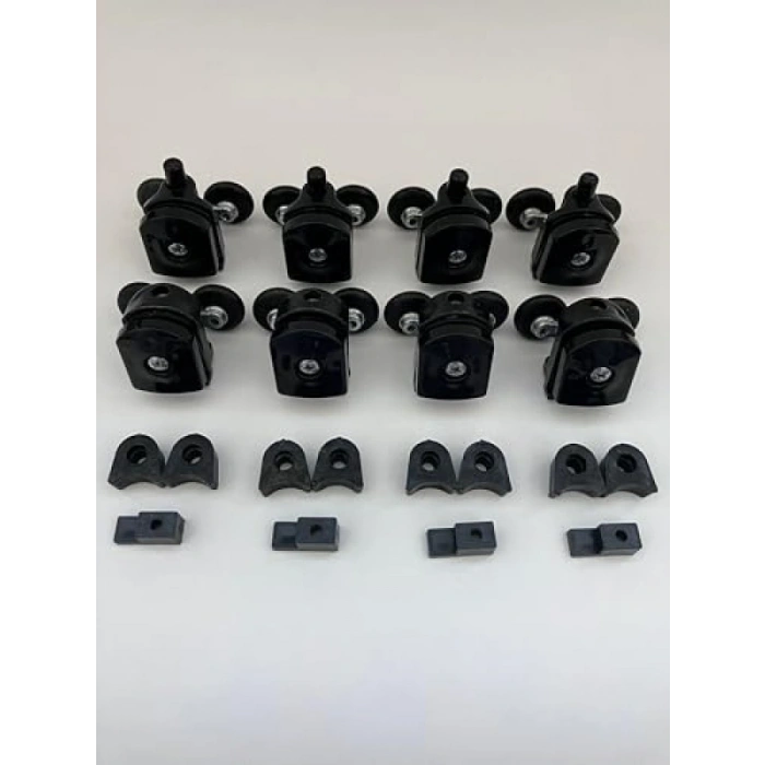 Siyah Plastik Tekerlekli Cam Duşakabin Tekerlek Seti - 8li