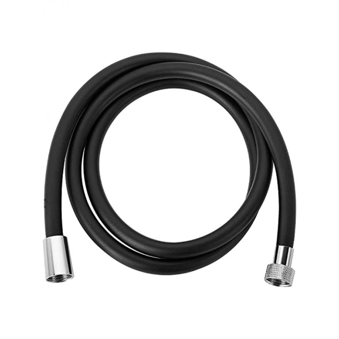 Siyah PVC Duş Hortumu, Esnek ve Dayanıklı Yapı, Kolay Kullanım