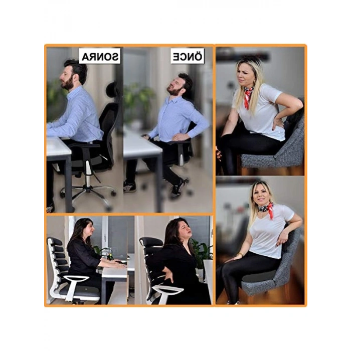 Siyah Renk Bambu Serisi Ortopedik Minder, Rahat Kullanım için