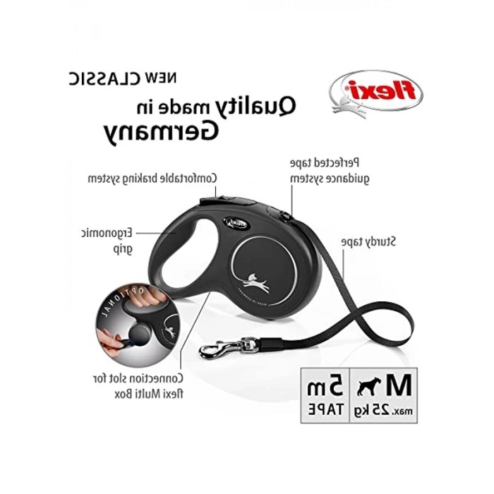 Siyah Renk Şerit Tasma, M Beden, 5MT Uzunluk