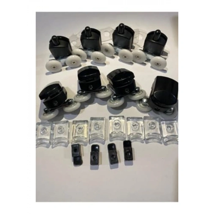 Siyah Renkli 8li Duşakabin Tekeri Takımı