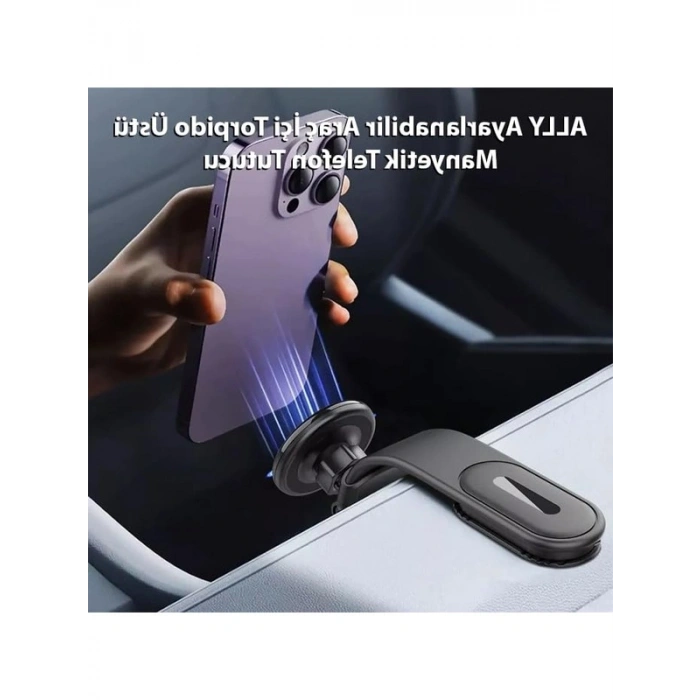 Siyah Renkli Ayarlanabilir Araç İçi Manyetik Telefon Tutucu